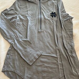 Official Notre Dame Gray Quarter-Zip Under Armour  lightweight spring NEW!